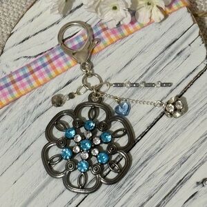 👜 🗝️ Elegant Blue Floral Purse Charm
